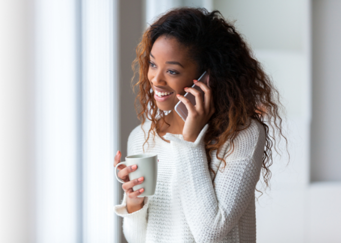 Woman talking on phone